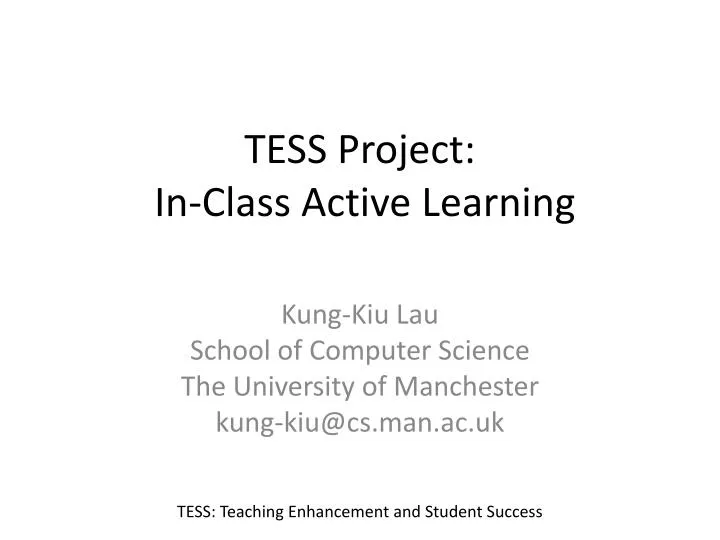 tess project in class active learning