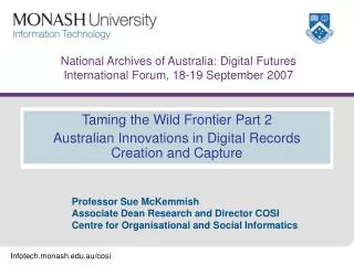 National Archives of Australia: Digital Futures International Forum, 18-19 September 2007