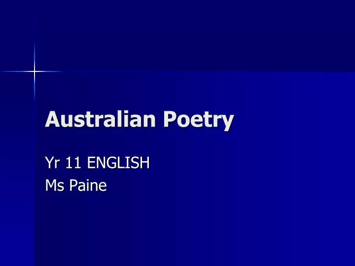 australian poetry