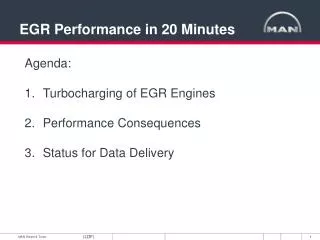 EGR Performance in 20 Minutes