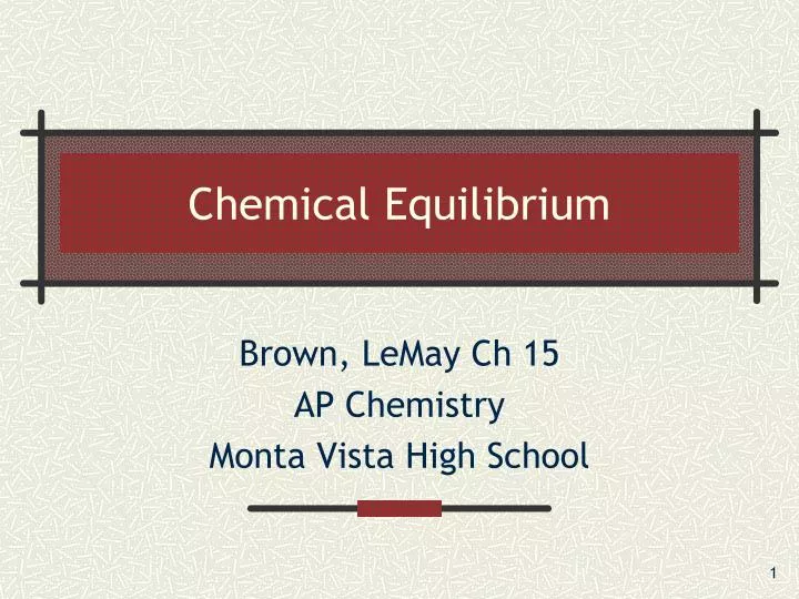 chemical equilibrium