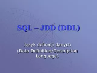 sql jdd ddl