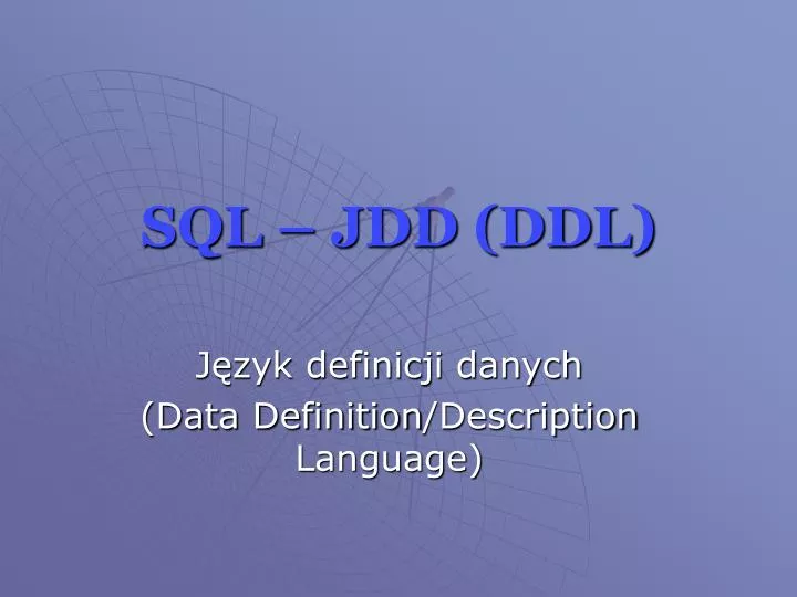 sql jdd ddl