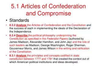 5.1 Articles of Confederation and Compromise