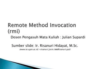 sumber slide ir risanuri hidayat m sc www te ugm ac id risanuri jarin rmi risanuri ppt