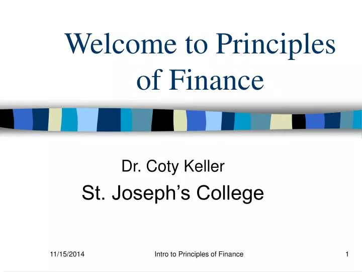 welcome to principles of finance