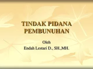 tindak pidana pembunuhan