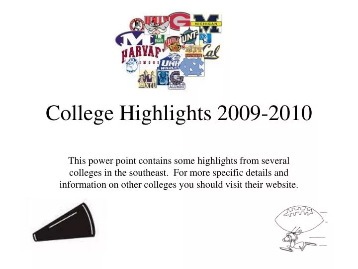 college highlights 2009 2010