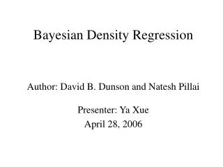 Bayesian Density Regression