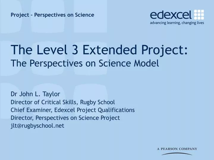 the level 3 extended project the perspectives on science model