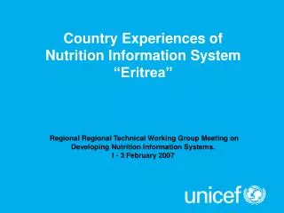 Regional Regional Technical Working Group Meeting on Developing Nutrition Information Systems.