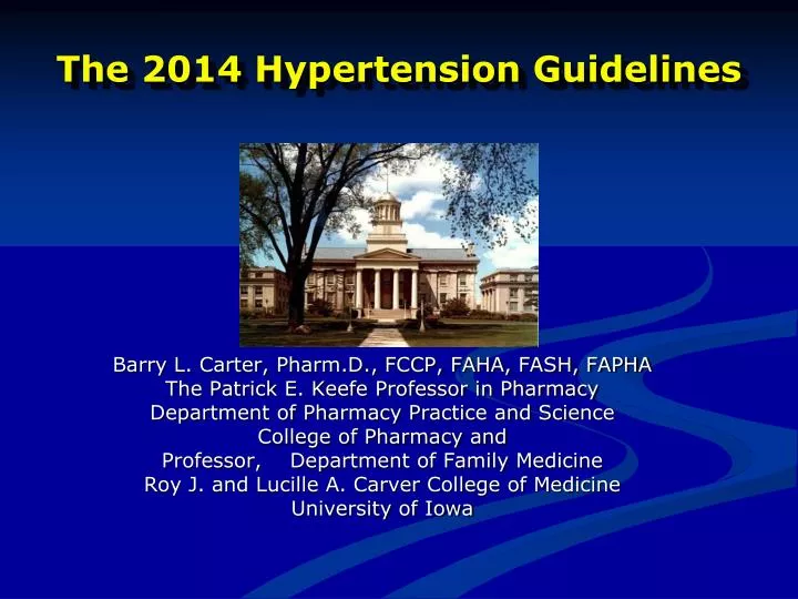 the 2014 hypertension guidelines