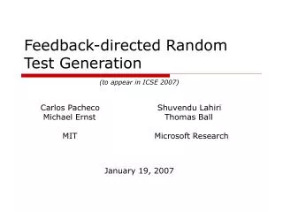 Feedback-directed Random Test Generation