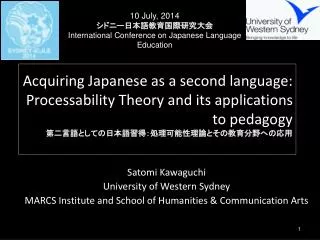 Satomi Kawaguchi University of Western Sydney