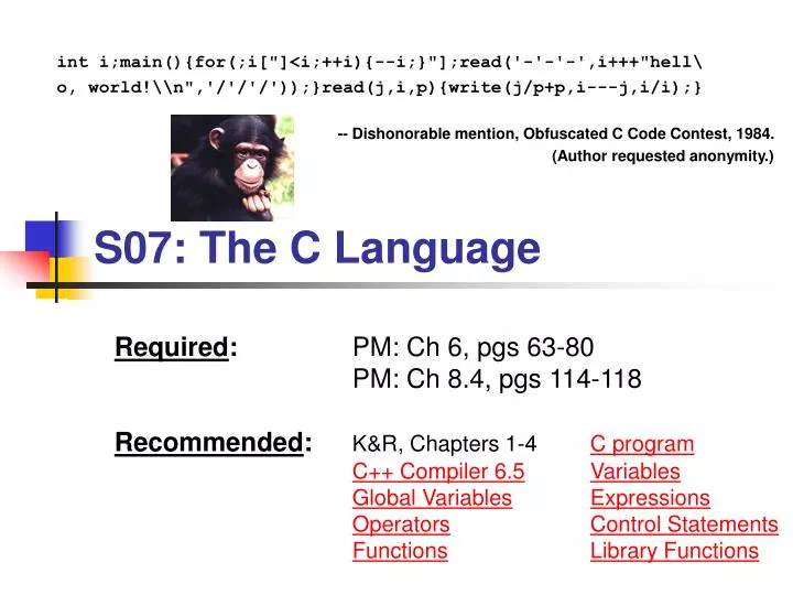 s07 the c language