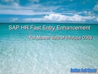 SAP HR Fast Entry Enhancement