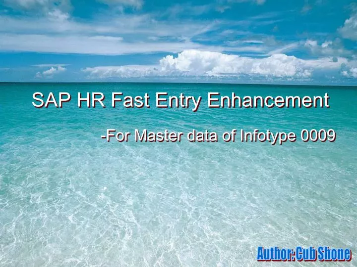 sap hr fast entry enhancement