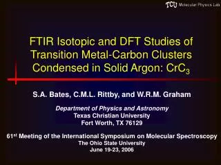 FTIR Isotopic and DFT Studies of Transition Metal-Carbon Clusters Condensed in Solid Argon: CrC 3