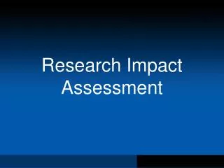 Research Impact Assessment