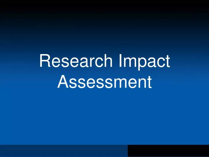 research impact assessment