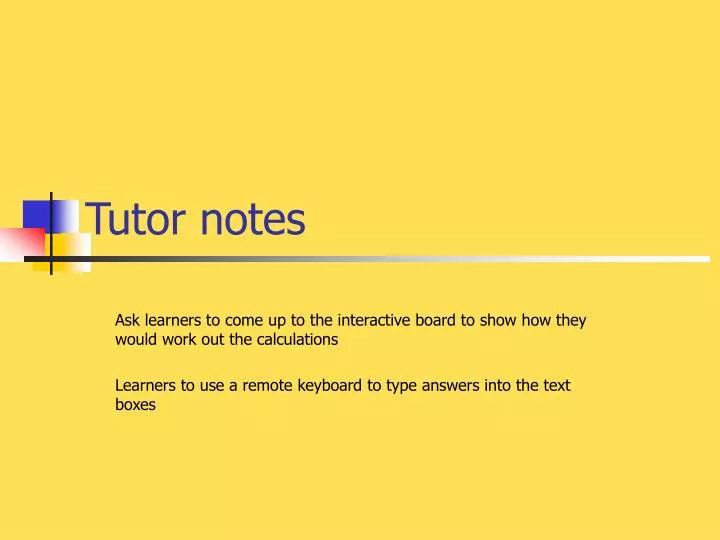 tutor notes