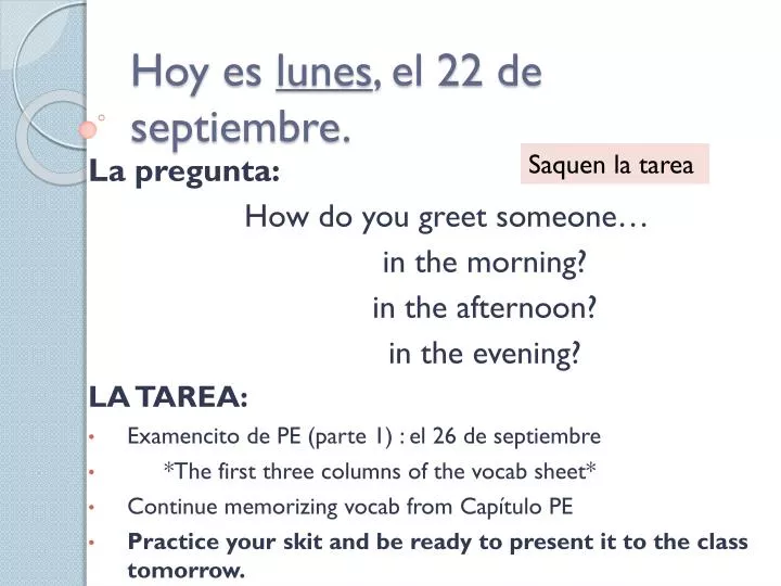 hoy es lunes el 22 de septiembre