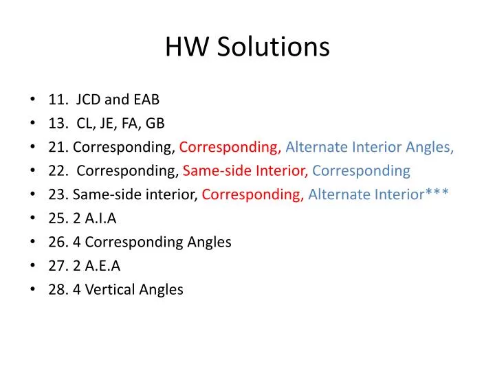 hw solutions