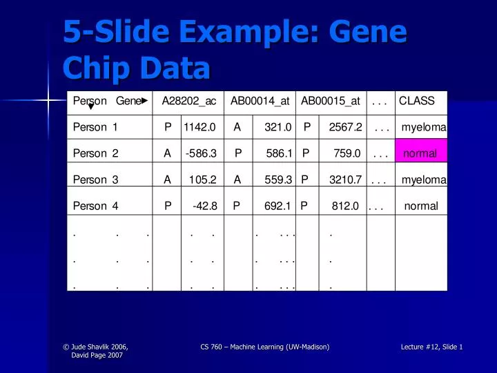 5 slide example gene chip data