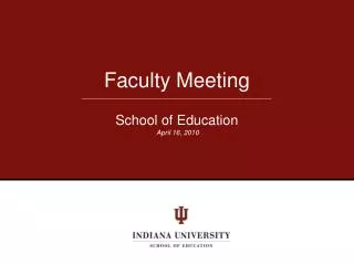 Faculty Meeting