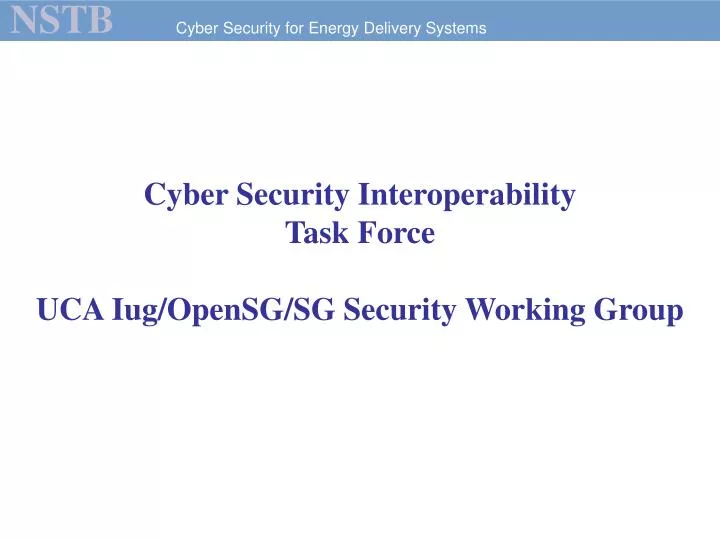cyber security interoperability task force uca iug opensg sg security working group