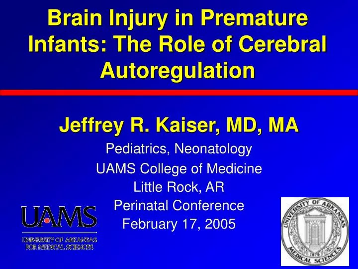 brain injury in premature infants the role of cerebral autoregulation