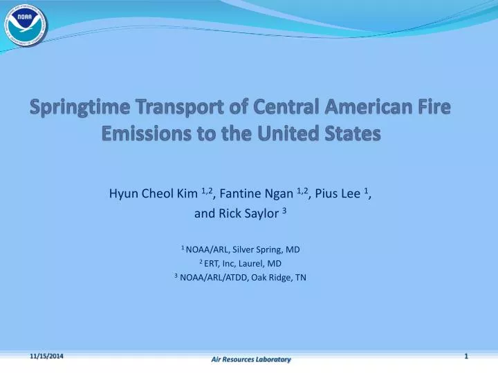 springtime transport of central american fire emissions to the united states