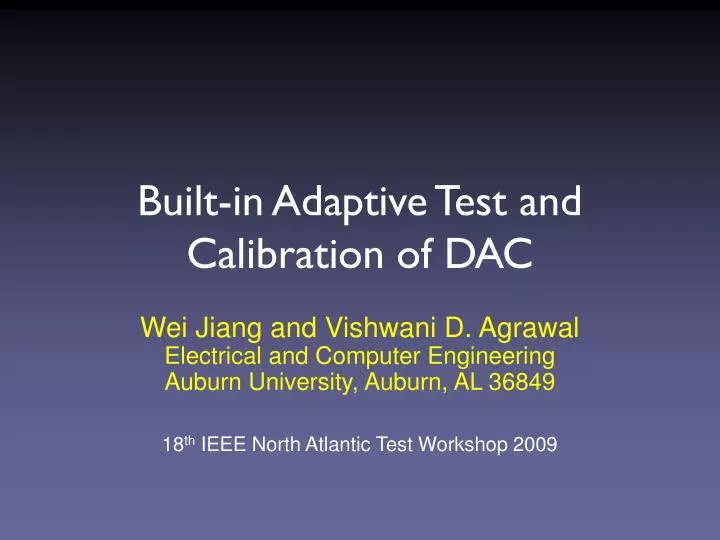 built in adaptive test and calibration of dac