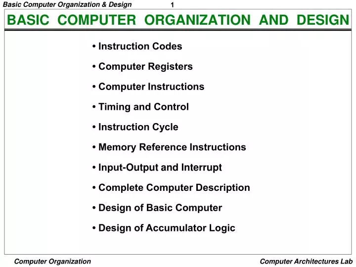 basic computer organization and design