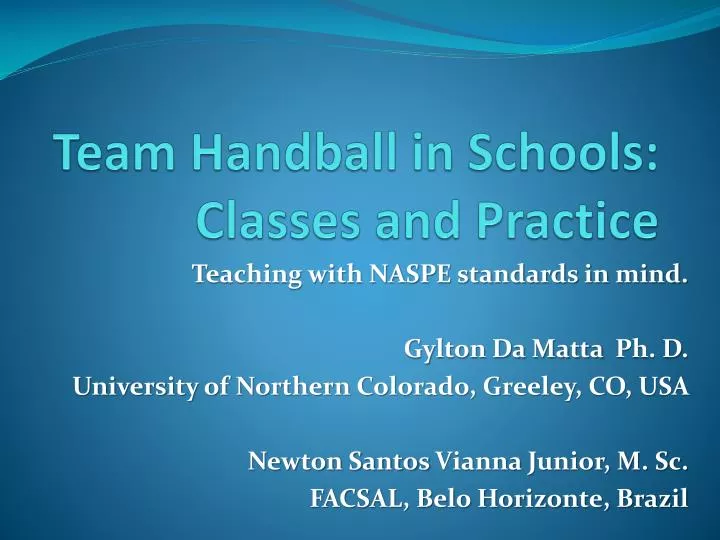team handball in schools classes and practice
