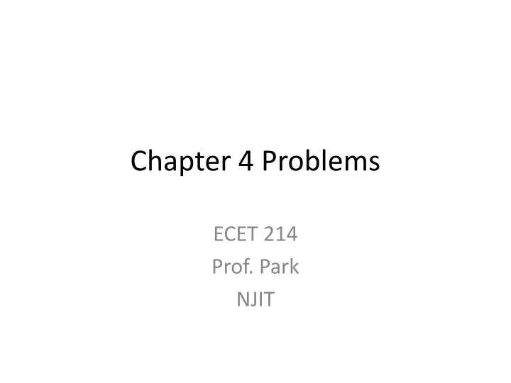 chapter 4 problems