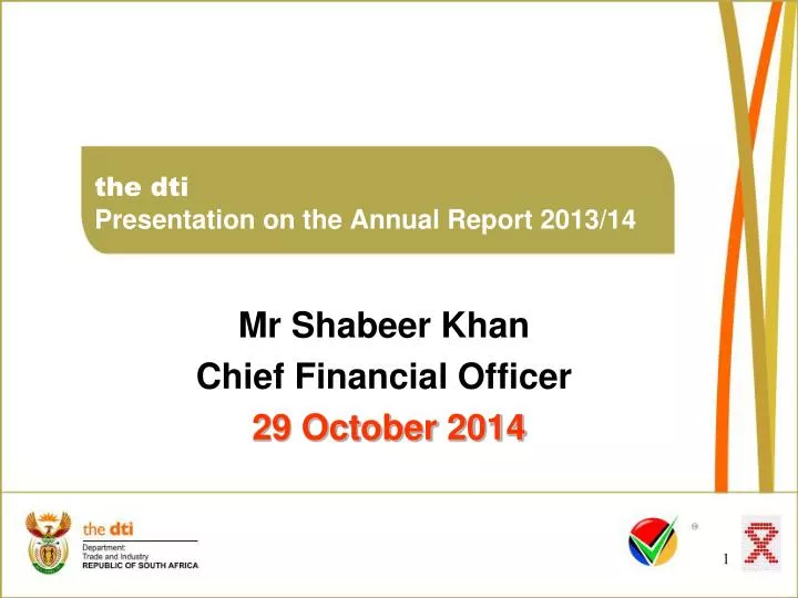 the dti presentation on the annual report 2013 14