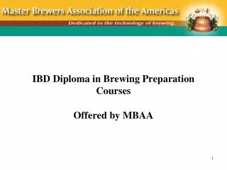 IBD Diploma in Brewing Preparation Courses