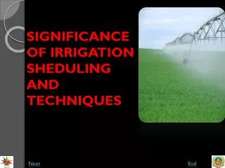 SIGNIFICANCE OF IRRIGATION SHEDULING AND TECHNIQUES