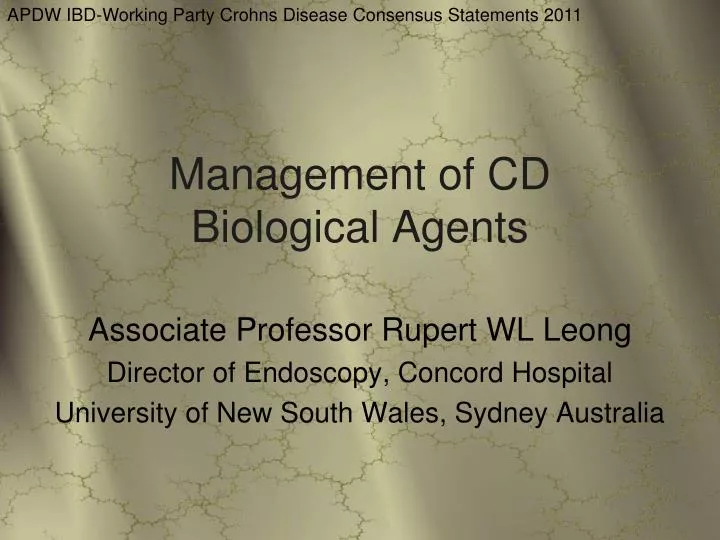 management of cd biological agents