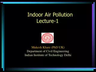 Indoor Air Pollution Lecture-1