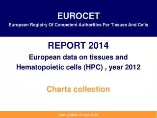 EUROCET European Registry Of Competent Authorities For Tissues And Cells