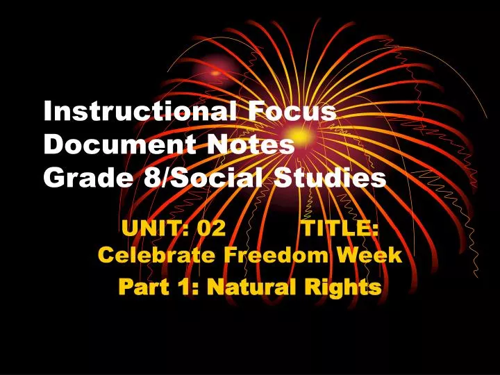 instructional focus document notes grade 8 social studies