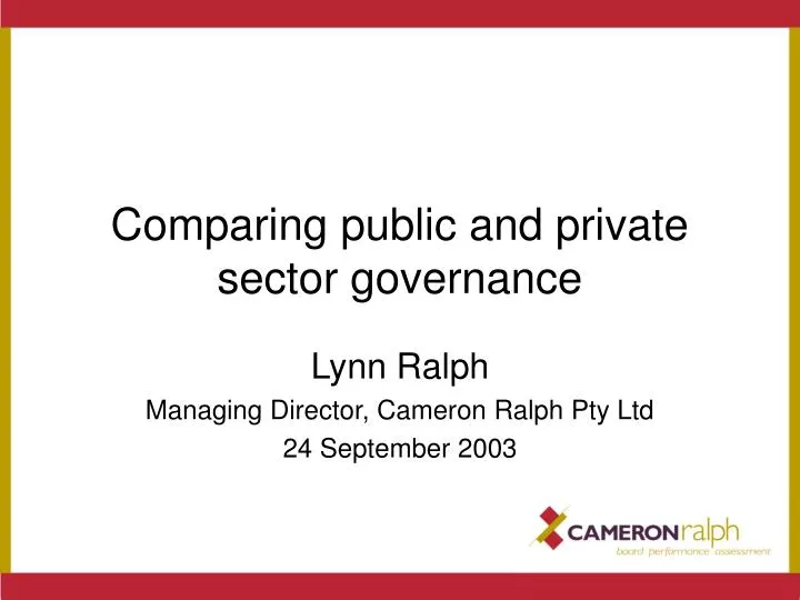 comparing public and private sector governance