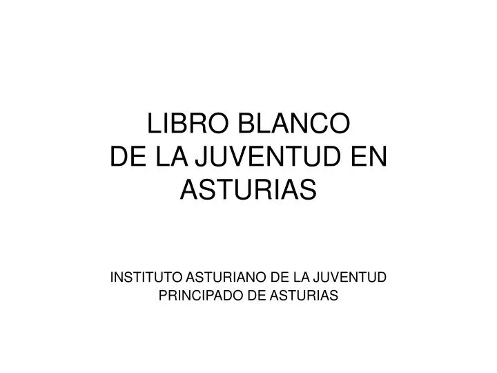 libro blanco de la juventud en asturias