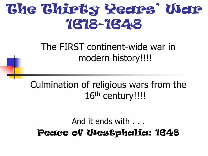 the thirty years war 1618 1648