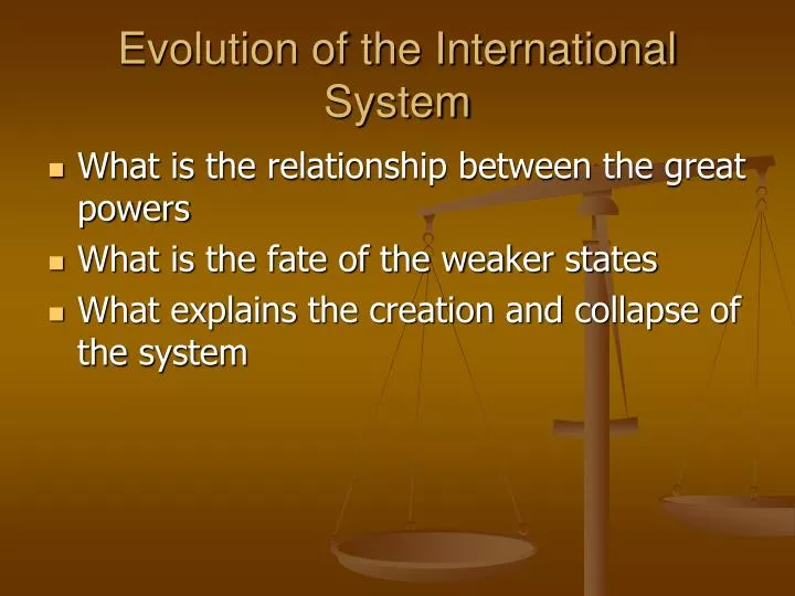 evolution of the international system