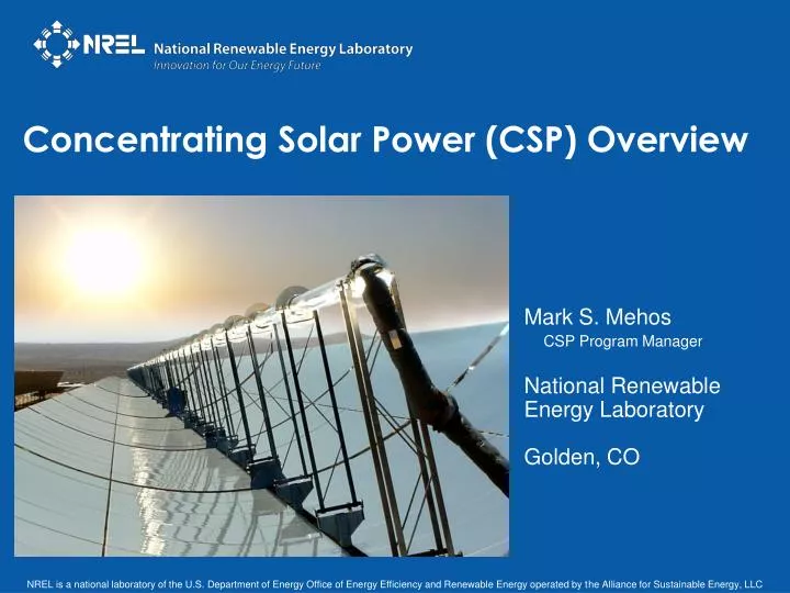 concentrating solar power csp overview