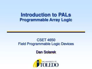 CSET 4650 Field Programmable Logic Devices