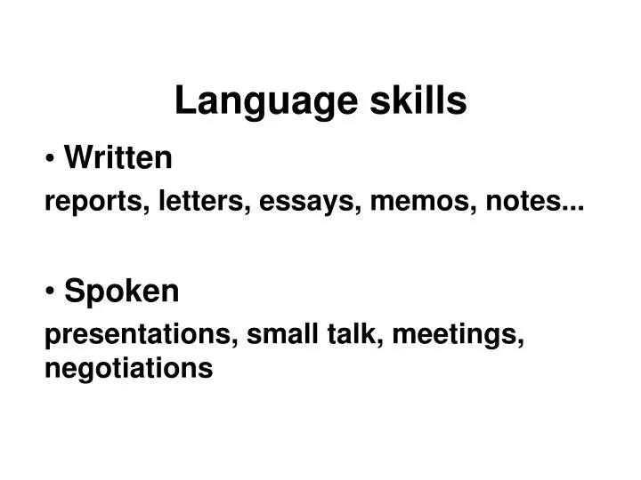 language skills